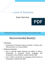 Theory of Automata: Shakir Ullah Shah