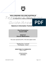 Wuct121 Discrete Mathematics Final Exam Autumn 2008 Marking Guide