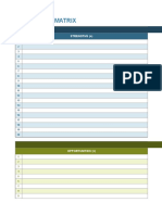 Basic Swot Matrix: Internal Factors Strengths (+)