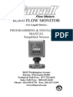 B2800 Flow Monitor: Programming & Installation Manual Simplified Version