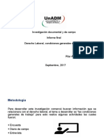 Investigación Documental y de Campo, Derecho Laboral, Condiciones Generales de Trabajo