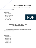 Properties of Real Numbers