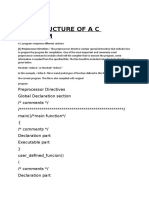 Unit 1 1 (A) Structure of A C Program