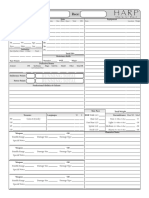 2 Page HARP RPG Character Sheet