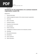 Annex 7: Guidelines For The Preparation of A Contract Research Organization Master Fi Le