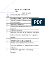 Logistics Topics