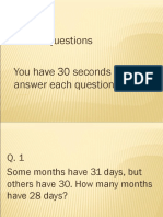 5 Trick Questions You Have 30 Seconds To Answer Each Questions