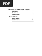 The Index of ESHA Foods & Codes