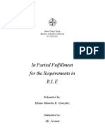 In Partial Fulfillment For The Requirements in R.L.E: Submitted By: Elaine Blanche R. Gonzalez