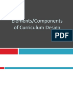 Elements/Components of Curriculum Design