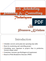 Network Scheduling, Planning & Controlling: Techniques