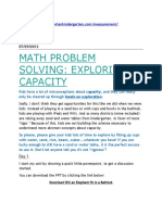 Math Problem Solving: Exploring Capacity: Measurement