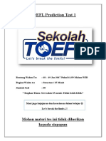 TOEFL Prediction Test 1: Mohon Materi Tes Ini Tidak Diberikan Kepada Siapapun