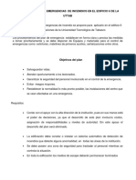 Plan de Atencion A Emergencias de Incendios en El Edificio 6 de La Uttab