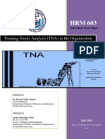 Training Needs Analysis (TNA) in The Organization: Individual Term Paper