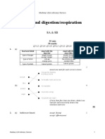 Year 8 - Food and Digestion and Respiration Mark Scheme