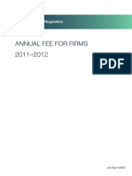 Annual Fee For Firms 2011-2012: Uk Help Sheet