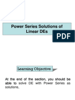 Power Series Solutions of Linear Des