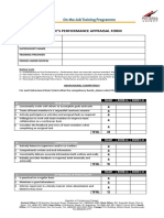 Trainee's Performance Appraisal Form