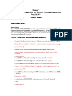 Exam 1: CS 447: Computer Organization and Assembly Language Programming Date: 10/18/01 Fall 2001 Jason D. Bakos