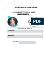 Prueba Matematica Sexto