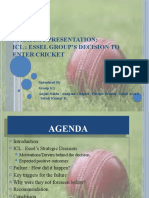 Strategy Presentation: Icl: Essel Group'S Decision To Enter Cricket