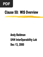 Clause 50: Wis Overview: Andy Baldman Unh Interoperability Lab Dec 13, 2000