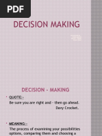 Decision Making: Presented By