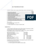 Exercicios Classificações e Nomeclaturas de Custos