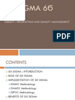 Six Sigma 6Ϭ: Subject: Production And Quality Management