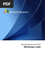 VBA Developer's Guide: Microsoft Dynamics GP 2010