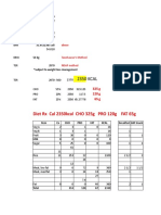 Diet RX Cal 2350kcal CHO 325g PRO 120g FAT 65g