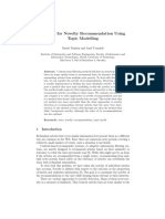 Method For Novelty Recommendation Using Topic Modelling