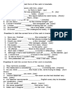 Practice1: Add The Correct Form of The Verb in Brackets.: Down)