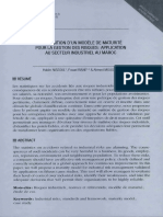 Proposition D'un Modèle de Maturité Pour La Gestion Des Risques