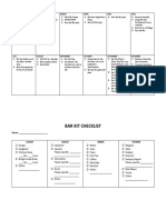 Bar Ops Checklist