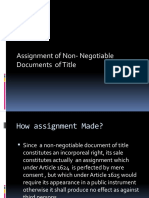 Assignment of Non-Negotiable Documents of Title