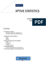 Gtu 302 Biostatistics: Descriptive Statistics