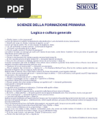 SCIENZE DELLA FORMAZIONE PRIMARIA Logica e Cultura Generale