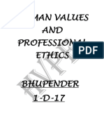 Human Values and Professional Ethics