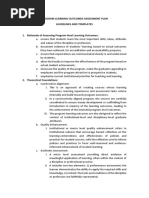 Program Learning Outcomes Assessment Plan