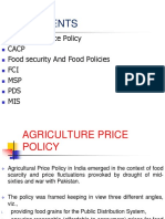 Agriculture Price Policy Cacp Food Security and Food Policies FCI MSP PDS MIS