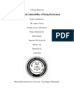 Relevancy and Admissibility of Dying Declaration: A Project Report On