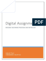 Digital Assignment 2: Mee2006: Machining Processes and Metrology