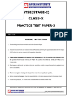 NTSE Stage - 1 Mock Test - 3