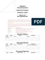 Vision Document: Prepared by Prepared For Version Date