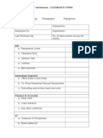 Full and Final Settlement Clearance Form