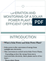 Operation and Monitoring of A Solar Power Plant