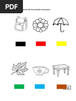 Colour The Pictures With The Example Colour Given