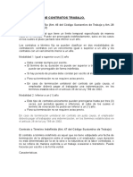 Modalidadaes de Contratos de Trabajo en Colombia